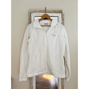 Women's Columbia White Fleece Full Zip Jacket M